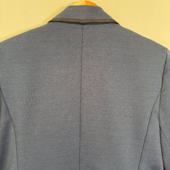 Gap The Academy Ponte Blazer Jacket Women's 8 Navy Blue Black Trim Career Formal - Picture 11 of 14